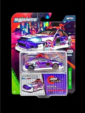 Majorette Honda Civic Type R Purple EK9 Die-Cast Toy Car 1:64 JDM Legends